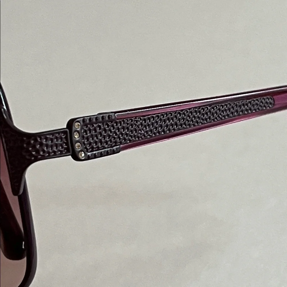 FOSSIL NWOT Addie Plum Fade 100% UV Textured Metal 56-16-130 Square Sunglass